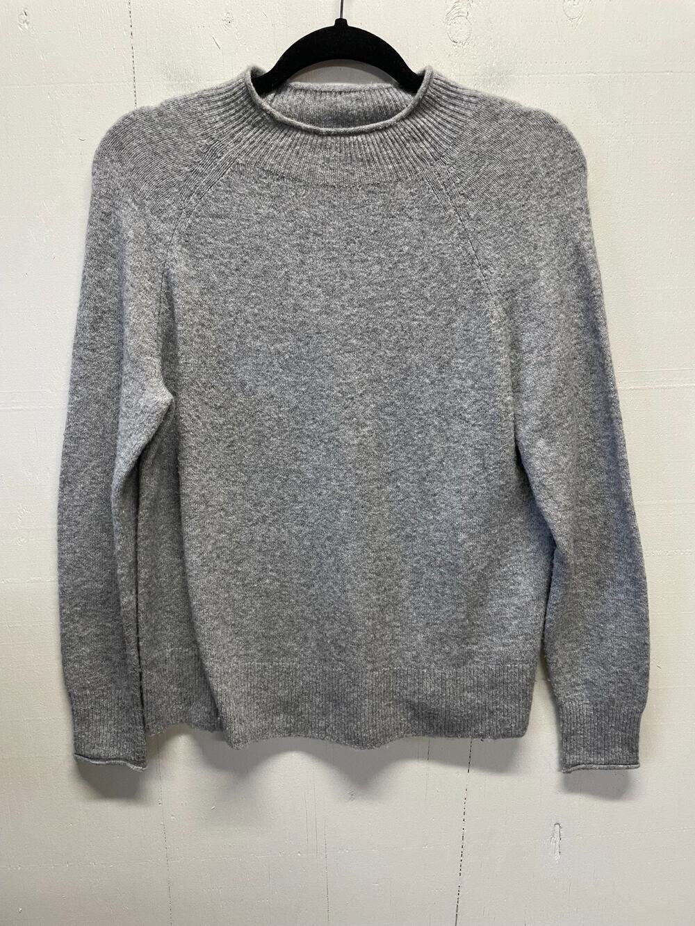 J Crew Women's Gray Knit Mock-Neck Pullover Sweater Size XS Merino Wool Alpaca